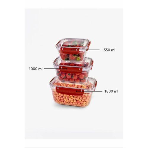 Master Dikdörtgen Saklama Seti 3'lü 550-1000-1800 Ml Royaleks-30866