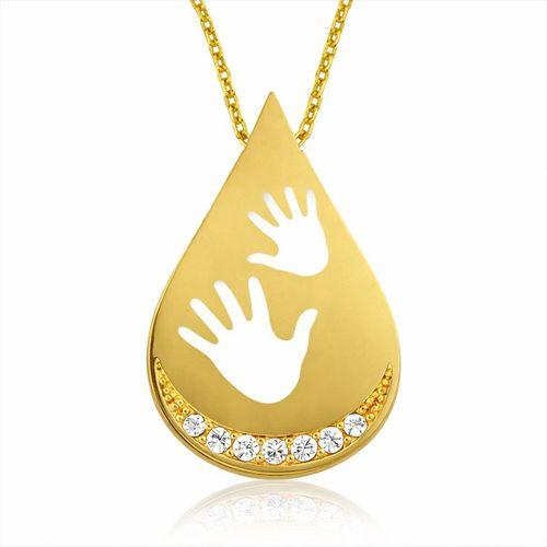Gümüş Gold Bebek Elleri Bayan Kolye