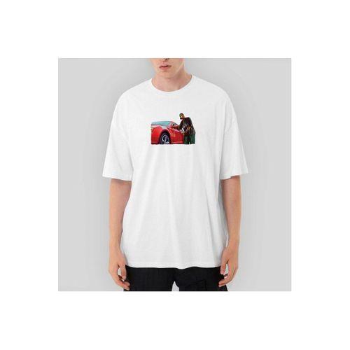 GTA Car Thief Man Oversize Beyaz Tişört