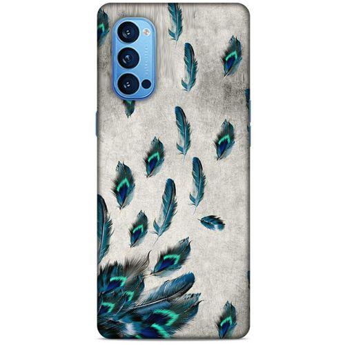 Oppo Reno 4 Pro Kılıf Desenli Özel Seri Tüyler (16) Kalın Kılıf