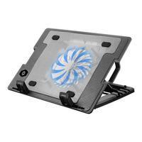 FRISBY FNC-37ST 14cm Fan, 10’’-17’’ Notebook Soğutucu, 5 Kademeli Stand, Mavi Ledli (Siyah)