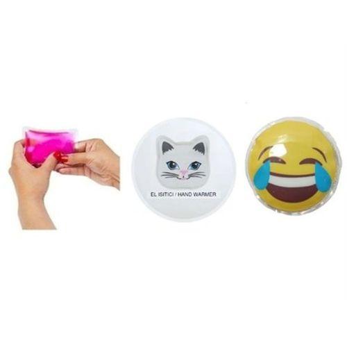 Gülen Emoji,Kedi Cep Sobası,El Isıtıcı,2 Adet Sıcak Su Torbası Pvc  9Cm