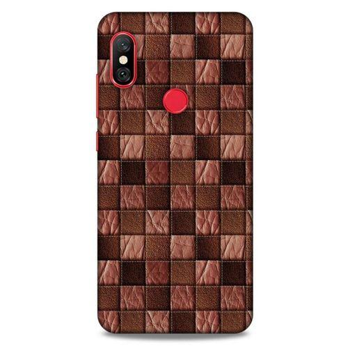 Xiaomi Redmi Note 6 Pro Kılıf Patchwork (4) Koruma Kılıfı Açık Kahverengi