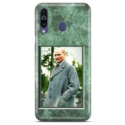 Alcatel 1S Kılıf Atatürk (20) Koruyucu Kılıf Yeşil Mermer