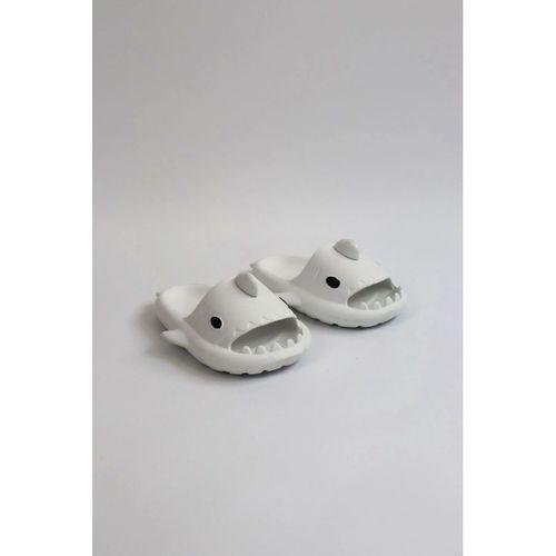 WG500 Köpekbalığı Beyaz Unisex Tam Ortopedik Terlik Shark Slides Cocuk