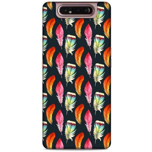 Samsung Galaxy A80 Kılıf Desenli Özel Seri Tüyler (49) Ultra Silikon Kılıf