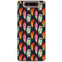 Samsung Galaxy A80 Kılıf Desenli Özel Seri Tüyler (49) Ultra Silikon Kılıf