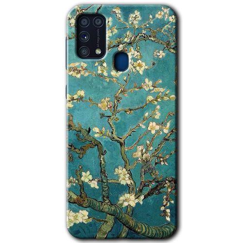 Samsung Galaxy M31 Kılıf HD Desen Baskılı Arka Kapak + Temperli Cam - Almond Blossom