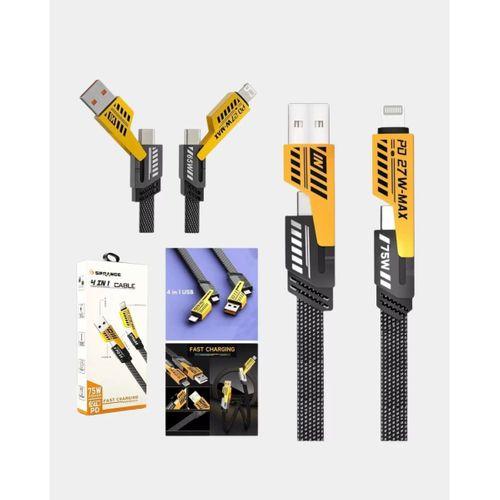 Usb-c Usb-a 4’ü 1 Arada Örgülü Kablo 65w Hızlı Şarj Metal Uç Dayanıklı