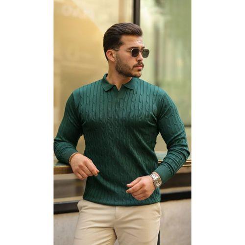 Erkek Saç örgü Desen Uzun Kollu Triko