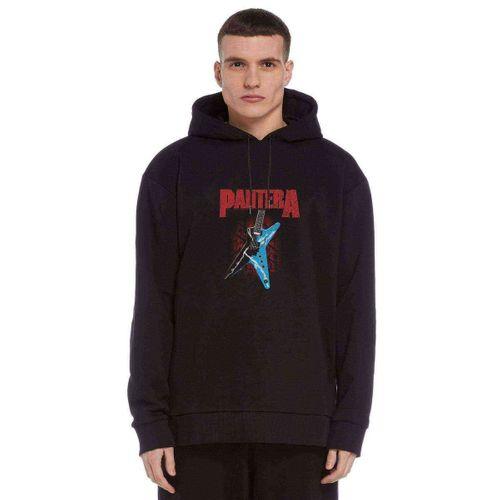 Pantera Gitar Metal Rock Müzik Music Baskılı Siyah Erkek Kapşonlu Sweatshirt