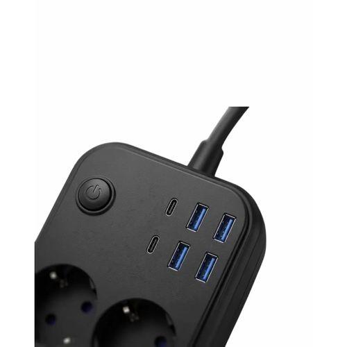 Termal Korumalı Uzatma Kablosu 4 Priz Usb Ve Type C Çoklu Şarj İstasyonu