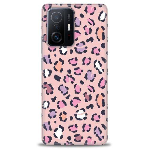 Xiaomi Mi 11T Pro Kılıf HD Baskılı Kılıf - Pembe Leopar + Tam Ekran Koruyucu