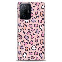 Xiaomi Mi 11T Pro Kılıf HD Baskılı Kılıf - Pembe Leopar + Tam Ekran Koruyucu