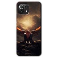 MRCİLETİSİM Xiaomi Mi 11 Lite Kılıf Baskılı Kapak - Wings of Power + 5D Tam Kaplayan Cam