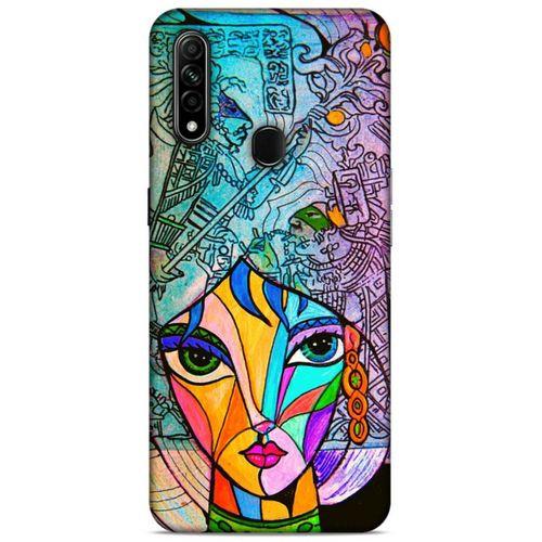 Lopard Oppo A31 Uyumlu Kılıf Sürreal Yüzler ♀ (48) Bumper Kılıf Desenli