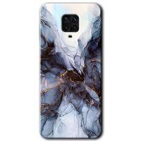 Xiaomi Redmi Note 9 Pro Kılıf Baskılı Kapak - Otantik Mermer + 5D Tam Kaplayan Cam