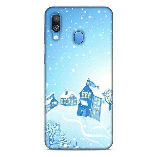 Samsung Galaxy A40 Kılıf Snowix (24) Darbe Emici Kılıf Beyaz Mavi