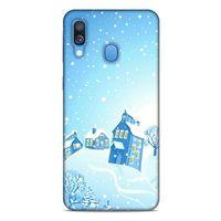 Samsung Galaxy A40 Kılıf Snowix (24) Darbe Emici Kılıf Beyaz Mavi