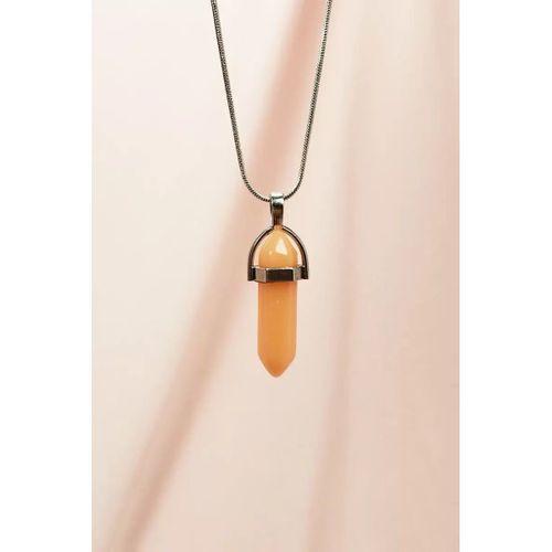 Himalaya Doğal Taşı Zincirli El Yapımı Tasarımlı Kolye Uç: 3,5 cm Zincir: 20 cm Kutulu