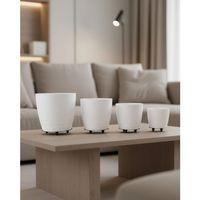 4’lü 3d Beyaz Ayaklı Saksı Seti Modern Minimal Dekoratif Vazo