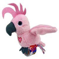Peluş Ses Tekrarlı Hayvan Bileklik Aksesuar - Pembe Papağan