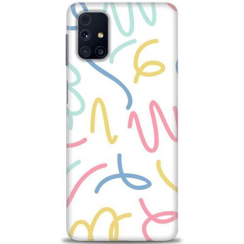 Samsung Galaxy M31S Kılıf HD Baskılı Kılıf - Renkli Çizgiler + Tam Ekran Koruyucu