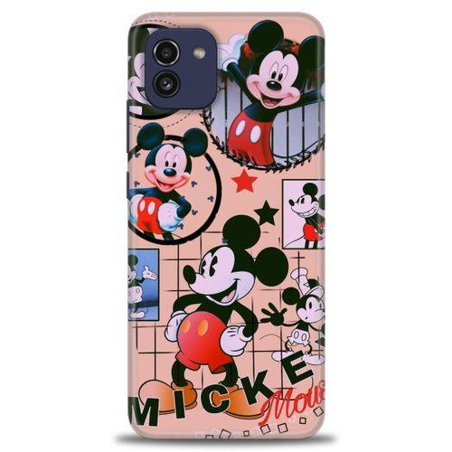 Samsung Galaxy A03 Kılıf HD Baskılı Kılıf - Mickey Mouse + Tam Ekran Koruyucu