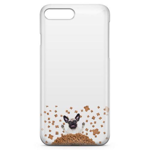 Apple iPhone 8 Plus Kılıf Köpek Maması Pug Arka Kapak Koruma Desenli Full Koruyucu