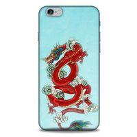 Apple Iphone 6S Plus Kılıf Dragons (22) Tam Koruma Kılıfı Ejderha Dövme Kırmızı