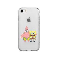 iPhone 8 Sünger Ve Patrick Star Desenli Premium Şeffaf Silikon Kılıf