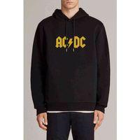 ACDC Logo Sarı Baskılı Siyah Erkek Kapşonlu Sweatshirt