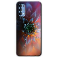 Oppo Reno 4 Kılıf HD Desen Baskılı Arka Kapak - Çiçek Motif + Kırılmaz Cam