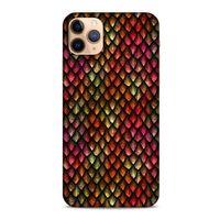Apple Iphone 11 Pro Kılıf Dragons (8) Baskılı Kılıf Ejderha Deri Pembe