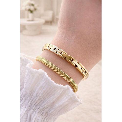 Essence Çelik Kordon Kararma Yapmaz 3 Atm Suya Dayanıklı Kadın Kol Saati + Bileklik VS.BLKT.0824