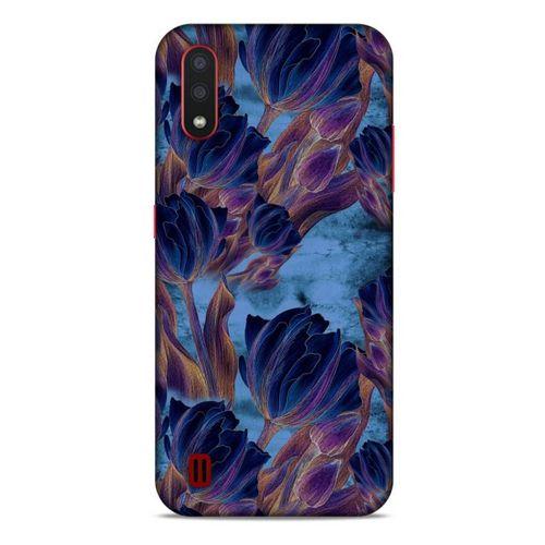 Samsung Galaxy A01 Uyumlu Kılıf Mavi Delisi (49) Ultra Silikon Kılıf Lale