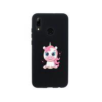 Huawei Psmart 2019 Pembe Unicorn Premium Silikonlu Siyah Telefon Kılıfı