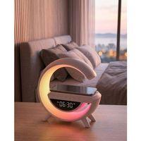 Rgb Gece Lambalı Kablosuz Şarj Cihazlı Bluetooth Hoparlör Dijital Saat