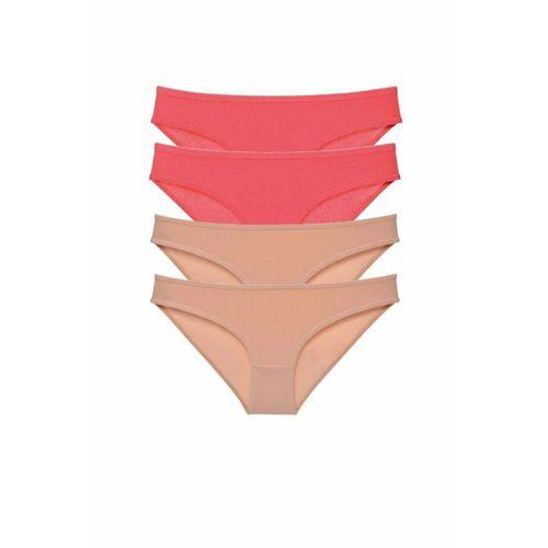 4 adet Süper Eko Set Likralı Kadın Slip Külot Fuşya Ten
