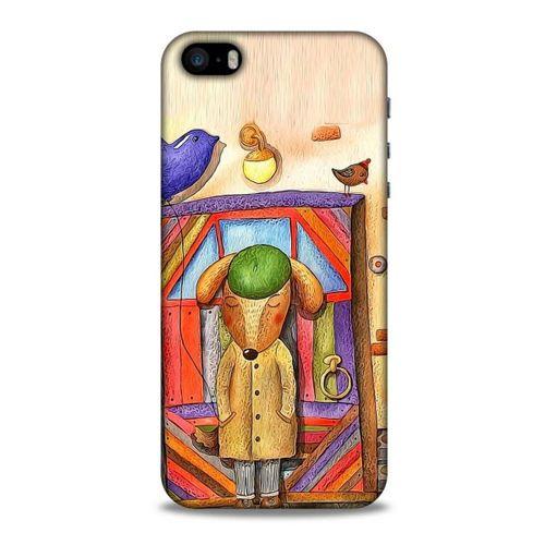 Apple iPhone SE Kılıf Depresyon (27) Tasarımlı Kılıf Turkuaz Siyah