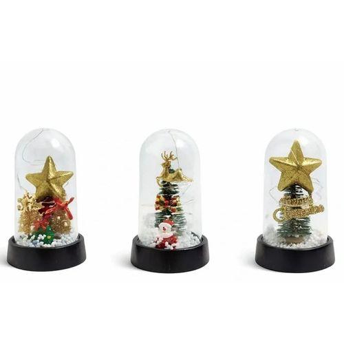 Yılbaşı Temalı Işıklı  Dekoratif Cam Fanus Alk5038