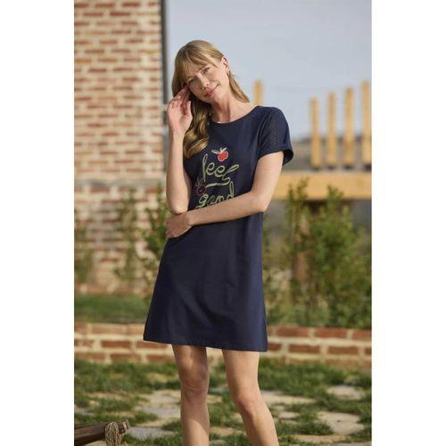 Meyve Ve Yaprak Baskılı Dantelli "feel Good" Gecelik