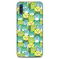 Lopard Samsung Galaxy A30s Uyumlu Kılıf Kediler (37) Silicone Cover Mavi Sarı