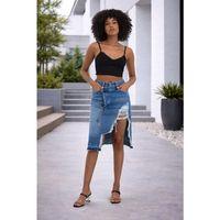 ALEXANDERGARDİ ÖZEL KOLEKSİYON YIRTIK DETAYLI DENİM ETEK (46-200)