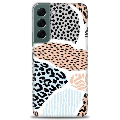 Samsung Galaxy S22 Kılıf HD Baskılı Kılıf - Benekli Renkler + Tam Ekran Koruyucu