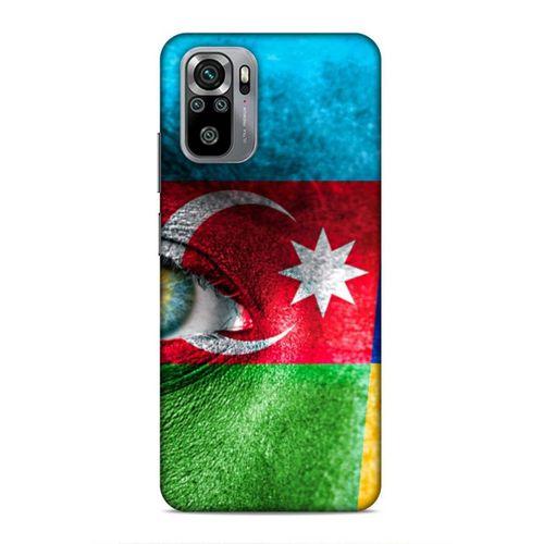 Xiaomi Redmi Note 10 Uyumlu Kılıf Azarbaijan (42) Rugged Armor Kılıf Göz Bayrak