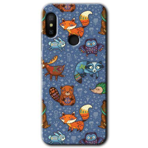 Xiaomi Redmi Note 6 Pro Kılıf HD Desen Baskılı Arka Kapak+Temperli Cam - Animals Funny
