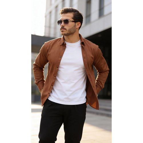 Erkek Uzun Kollu Süet Gömlek