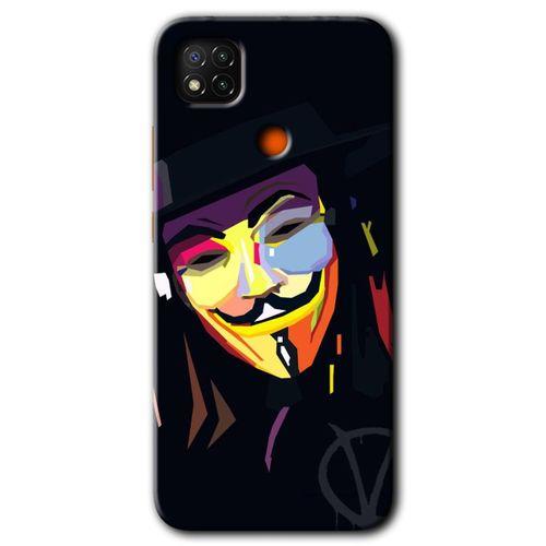 MRCİLETİSİM Xiaomi Redmi 9c Kılıf HD Desen Baskılı Arka Kapak + Temperli Cam - Vendetta