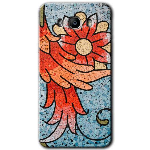 Potkal Hediye Fabrikası Samsung Galaxy J7 2016 Kılıf HD Desen Baskılı Arka Kapak - Mozaik Çiçek